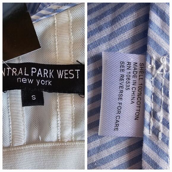 Central Park West Sexy Off the Shoulder Pinstripe Top Size S - Picture 4 of 5